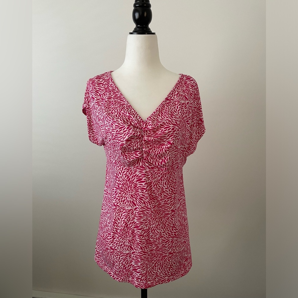 George Pink Pattern Short Sleeve Shirt Size Large